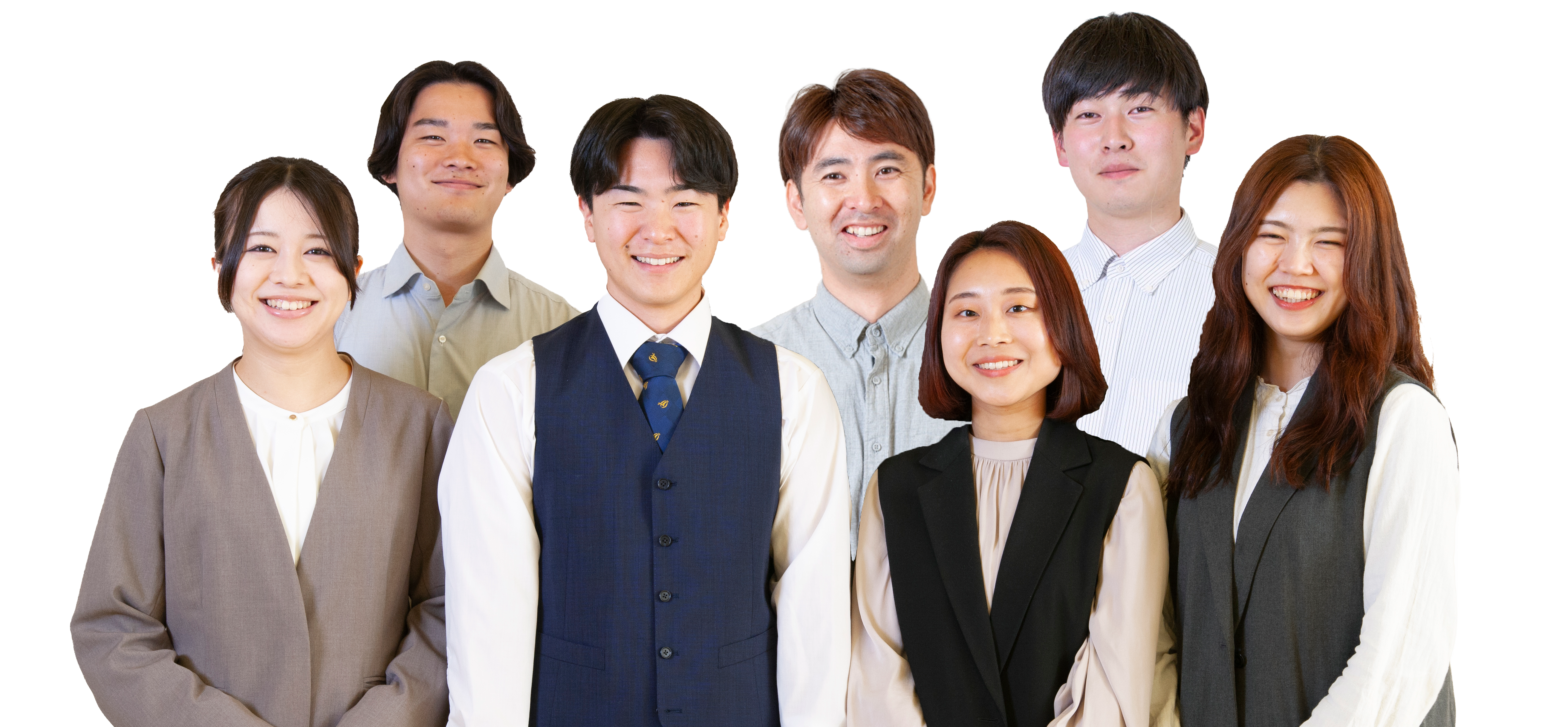 笑顔の社員たちの集合写真